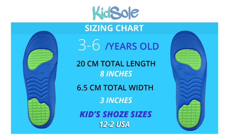 KidSole Neon Fix Premium Grade Orthotic Insole by KidSole For Flat Feet and Arch Support (20 CM) Kids Size 12-1.5 - Image 5